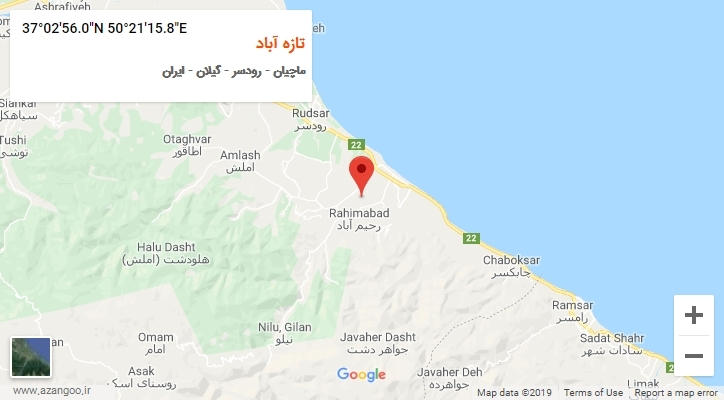 روستای تازه آباد بر روی نقشه