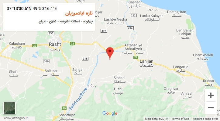 روستای تازه آبادمرزیان بر روی نقشه