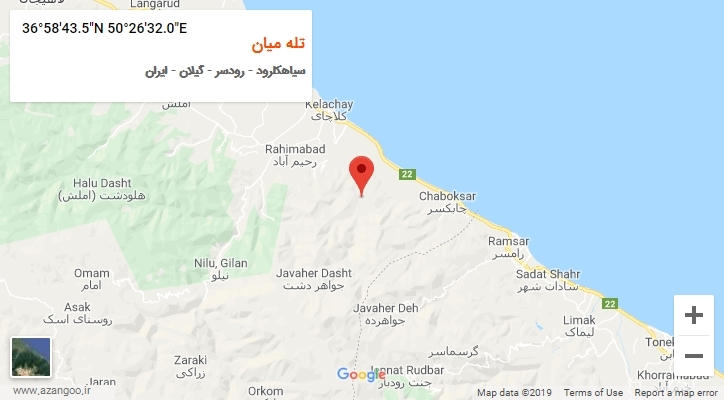 روستای تله میان بر روی نقشه