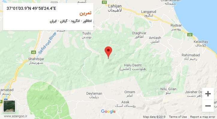 روستای تمرین بر روی نقشه