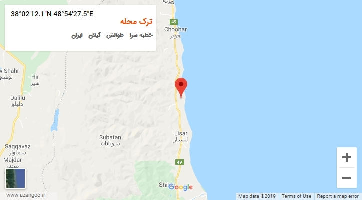 روستای ترک محله بر روی نقشه