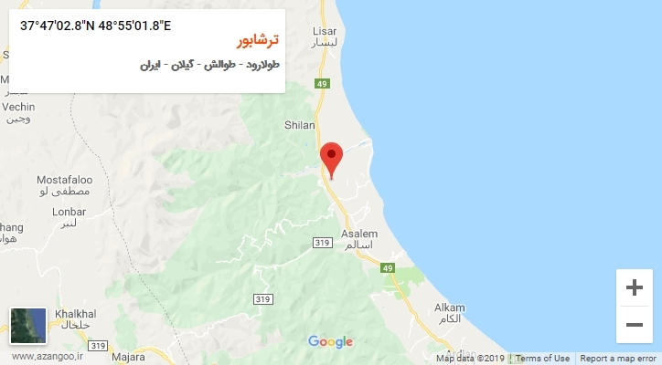 روستای ترشابور بر روی نقشه