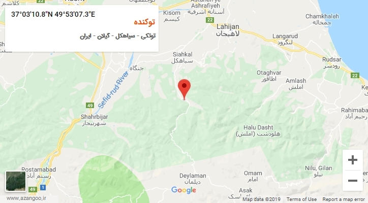 روستای توکنده بر روی نقشه