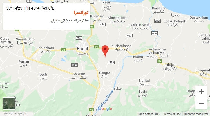 روستای تورانسرا بر روی نقشه