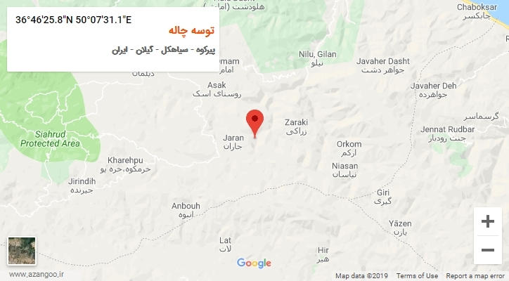 روستای توسه چاله بر روی نقشه