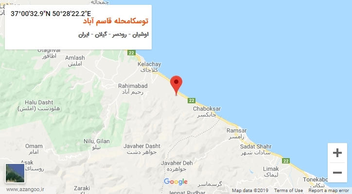 روستای توسکامحله قاسم آباد بر روی نقشه