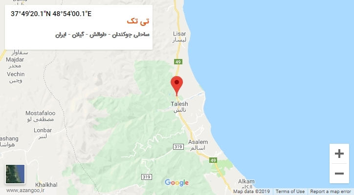 روستای تی تک بر روی نقشه