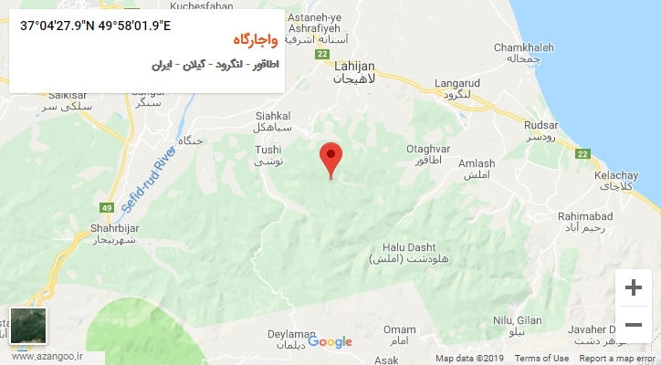 روستای واجارگاه بر روی نقشه