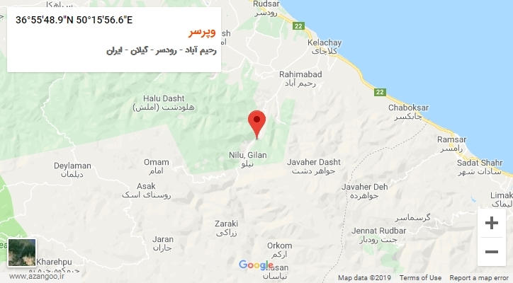 روستای وپرسر بر روی نقشه