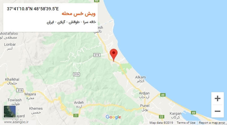 روستای ویش خس محله بر روی نقشه
