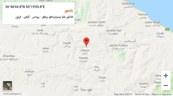 روستای یاسور بر روی نقشه