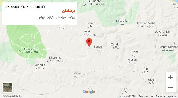 روستای یرشلمان بر روی نقشه