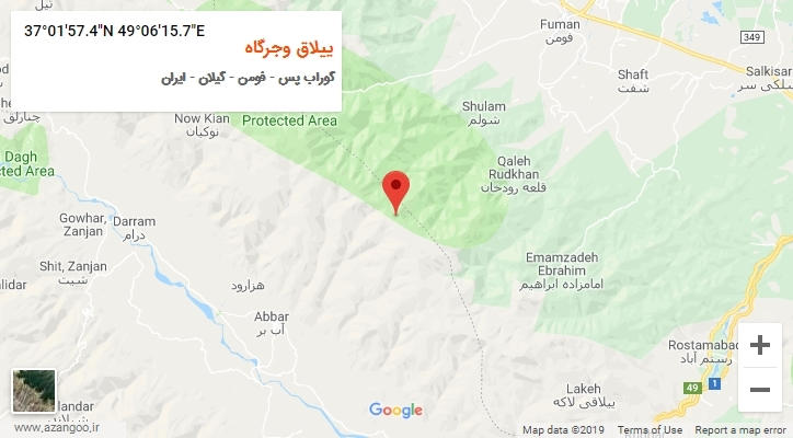 روستای ییلاق وجرگاه بر روی نقشه