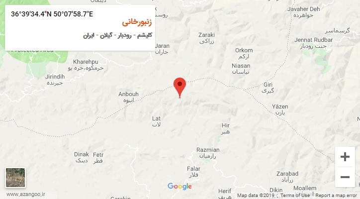 روستای زنبورخانی بر روی نقشه