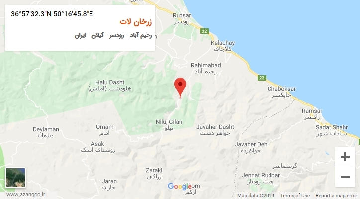 روستای زرخان لات بر روی نقشه