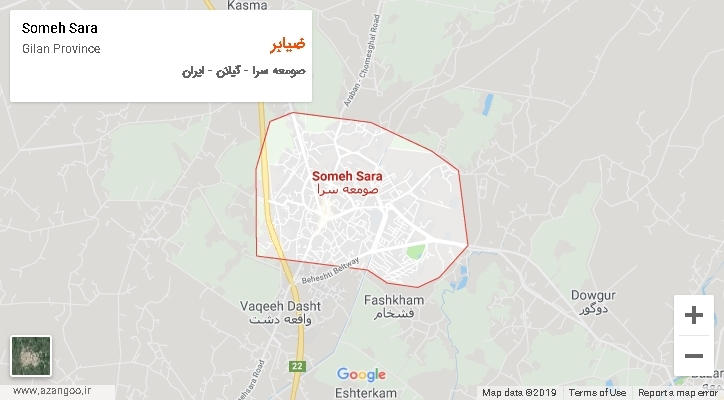 دهستان ضیابر بر روی نقشه