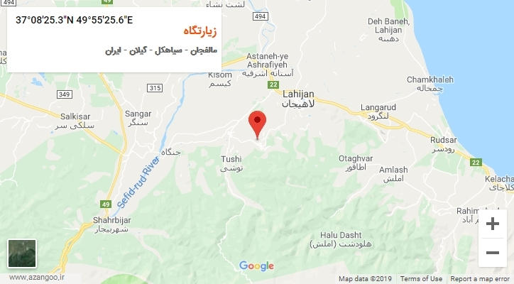 روستای زیارتگاه بر روی نقشه