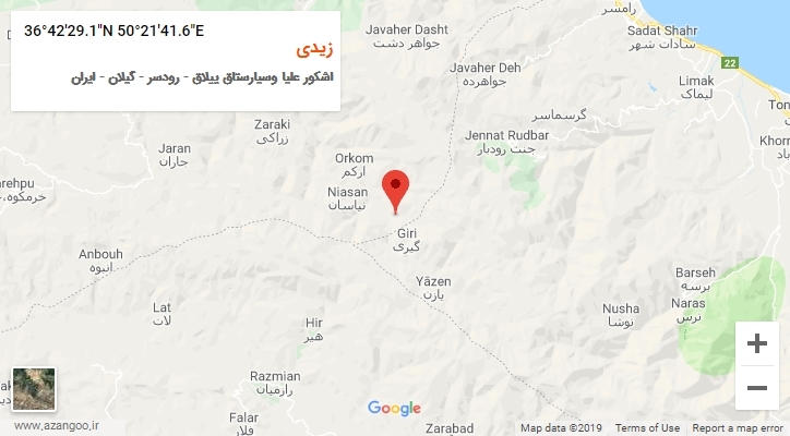 روستای زیدی بر روی نقشه