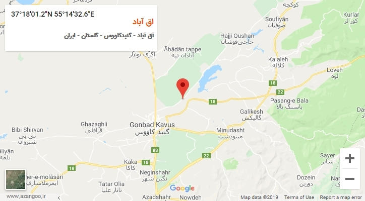 روستای اق آباد بر روی نقشه