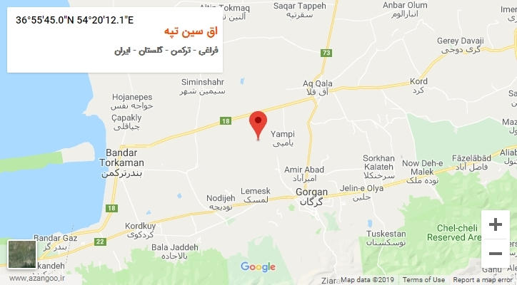 روستای اق سین تپه بر روی نقشه