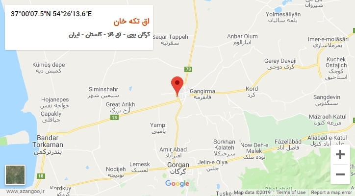 روستای اق تکه خان بر روی نقشه