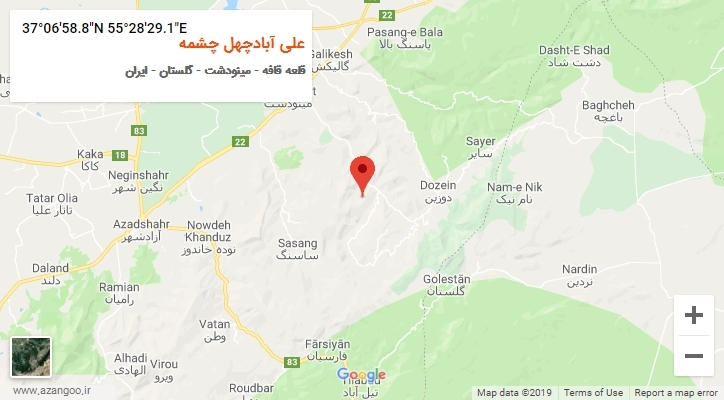 روستای علی آبادچهل چشمه بر روی نقشه