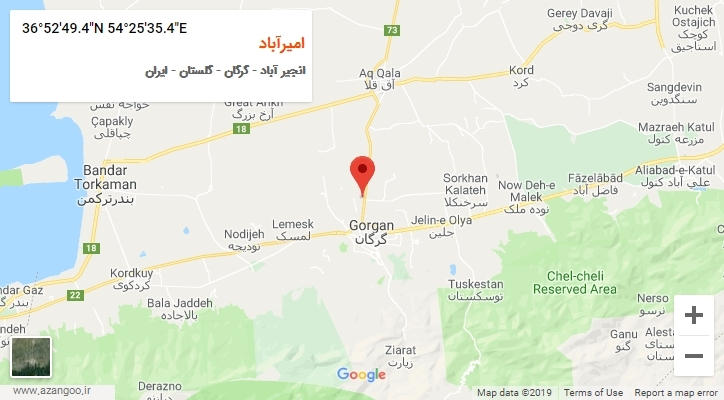 روستای امیرآباد بر روی نقشه
