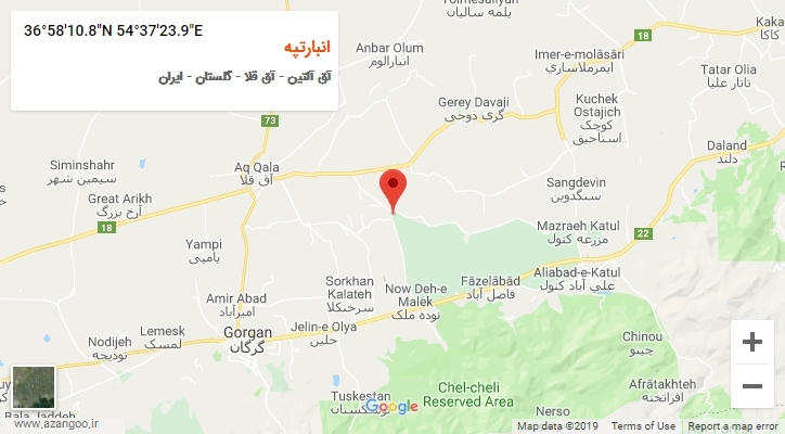 روستای انبارتپه بر روی نقشه