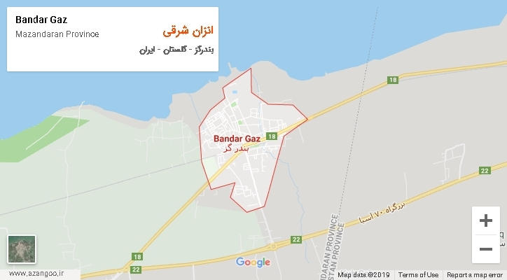 دهستان انزان شرقی بر روی نقشه