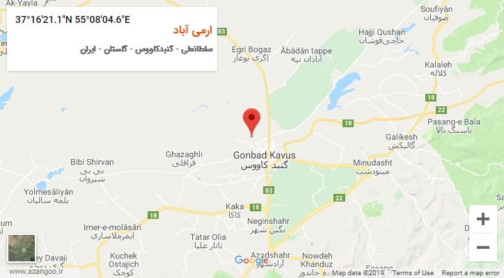 روستای ارمی آباد بر روی نقشه