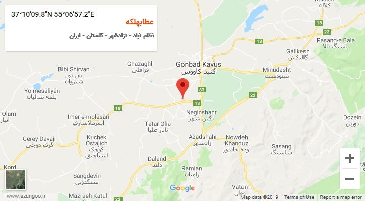 روستای عطابهلکه بر روی نقشه