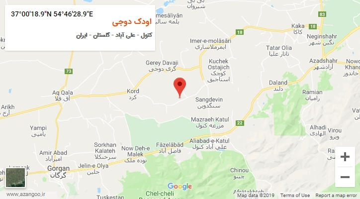 روستای اودک دوجی بر روی نقشه