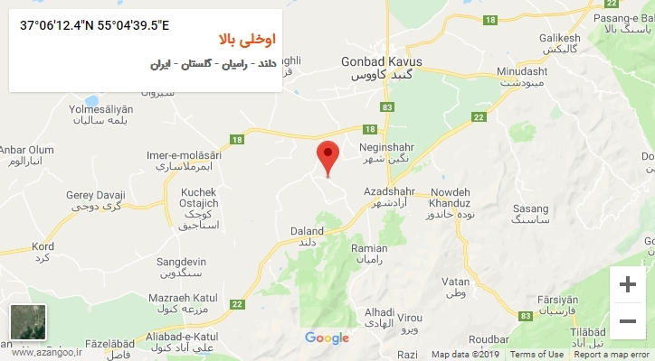 روستای اوخلی بالا بر روی نقشه