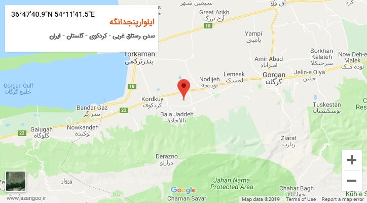 روستای ایلوارپنجدانگه بر روی نقشه