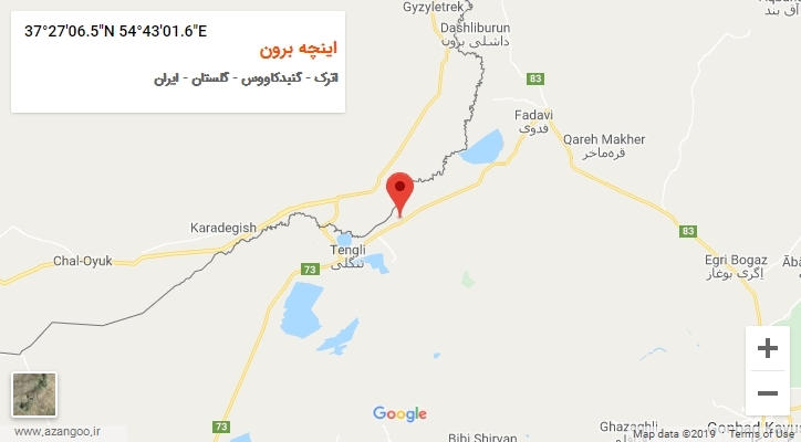 روستای اینچه برون بر روی نقشه