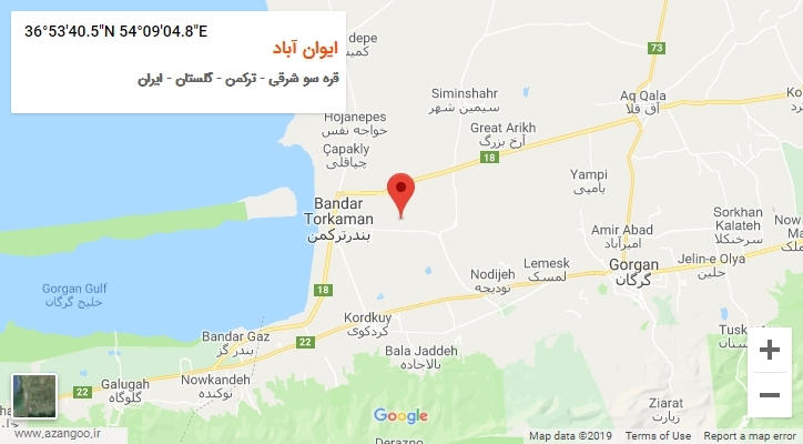 روستای ایوان آباد بر روی نقشه