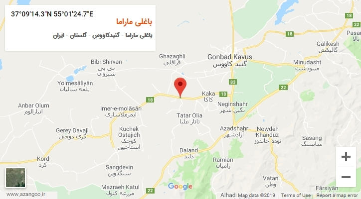 روستای باغلی ماراما بر روی نقشه
