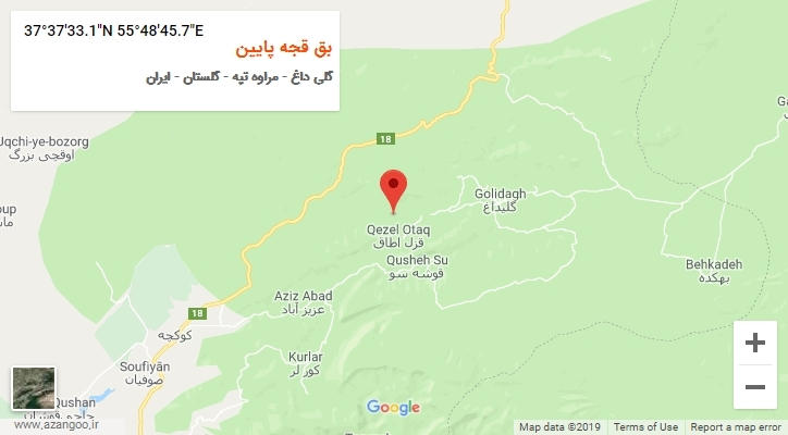 روستای بق قجه پایین بر روی نقشه