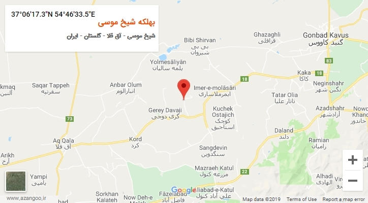 روستای بهلکه شیخ موسی بر روی نقشه