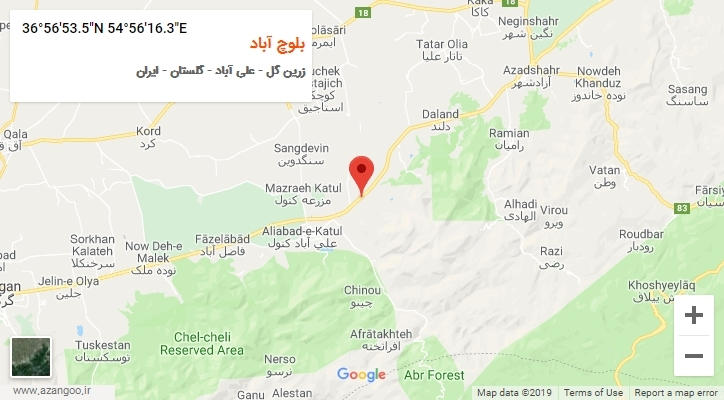 روستای بلوچ آباد بر روی نقشه