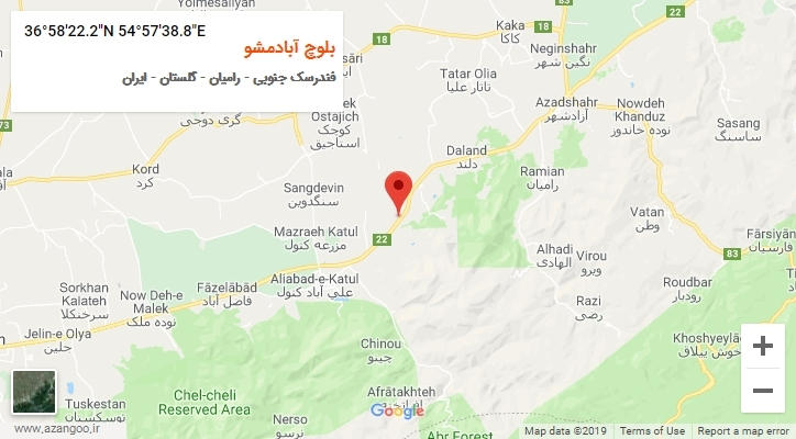 روستای بلوچ آبادمشو بر روی نقشه