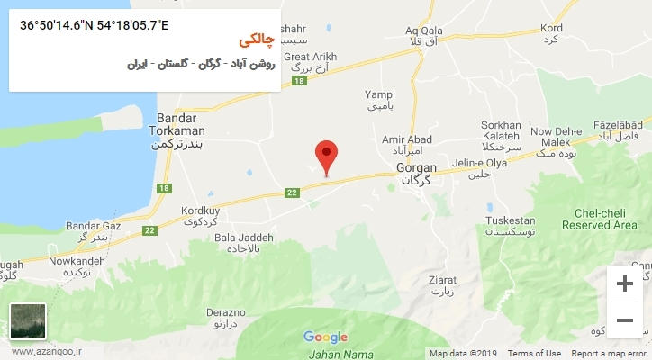 روستای چالکی بر روی نقشه