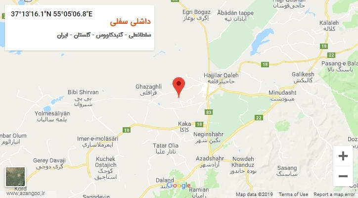 روستای داشلی سفلی بر روی نقشه