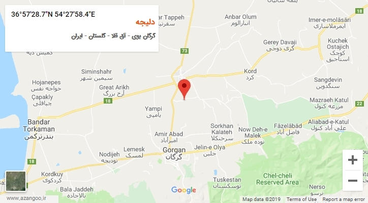 روستای دلیجه بر روی نقشه