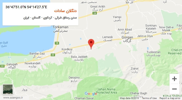 روستای دنگلان سادات بر روی نقشه