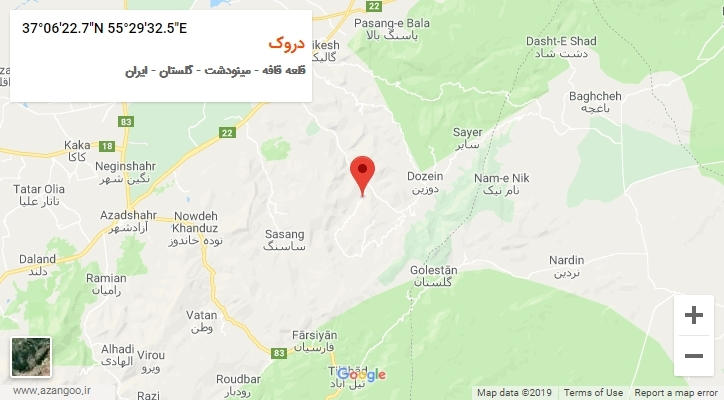 روستای دروک بر روی نقشه