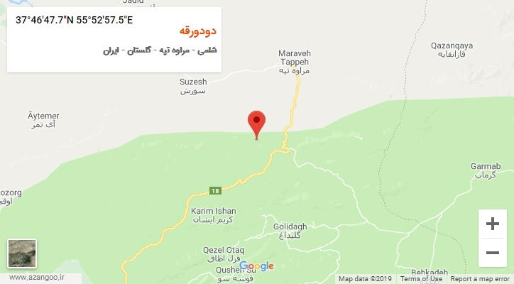 روستای دودورقه بر روی نقشه