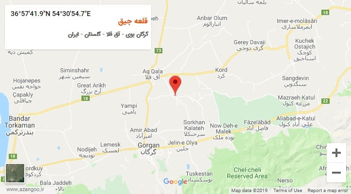 روستای قلعه جیق بر روی نقشه