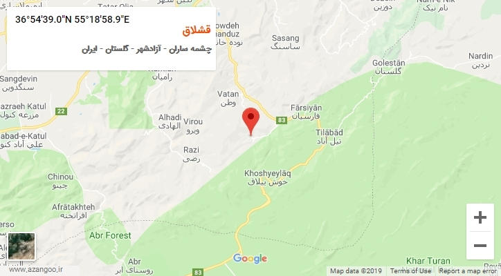 روستای قشلاق بر روی نقشه