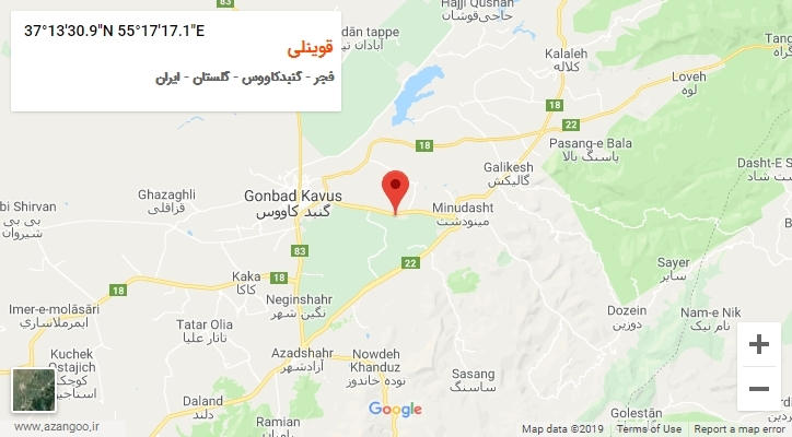 روستای قوینلی بر روی نقشه